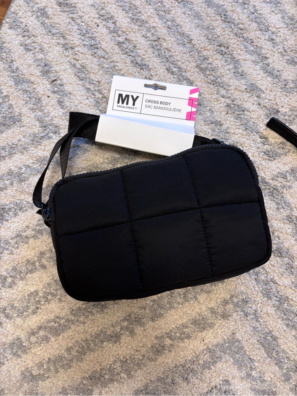 MY TAGALONGS Black Quilted Crossbody Bag